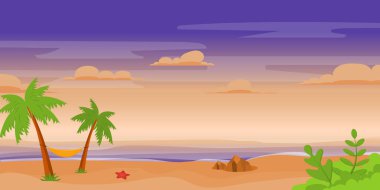 Hamak karikatürü, vektör çizimi