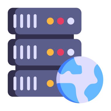 sunucu odası simgesi, veritabanı konsepti, vektör illüstrasyon tasarımı