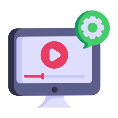 Video Otomasyon karikatürü, vektör illüstrasyonu