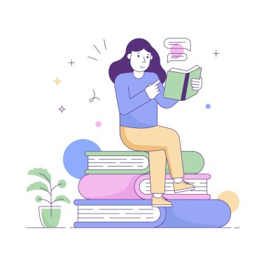 Öğrenci karikatürü, vektör çizimi