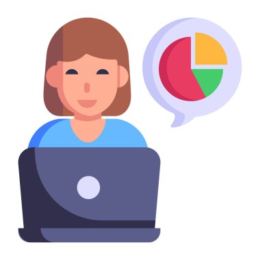 Veri Analisti karikatürü, vektör illüstrasyonu