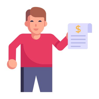 Finansal beyan karikatürü, vektör illüstrasyonu