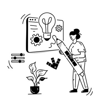 Endüstriyel Tasarım karikatürü, vektör çizimi