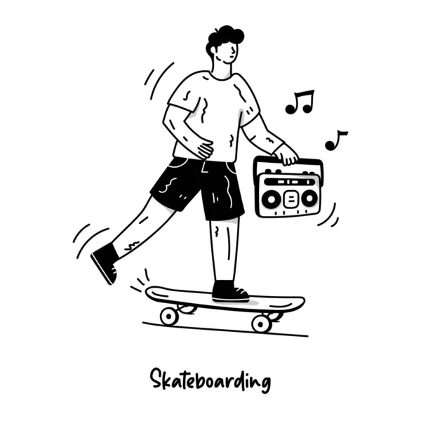 Скейтбординг Векторная Иллюстрация — стоковый вектор