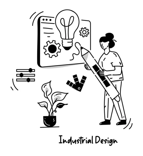 Endüstriyel Tasarım Karikatürü Vektör Çizimi — Stok Vektör