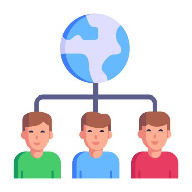 Dış kaynak karikatürü, vektör illüstrasyonu