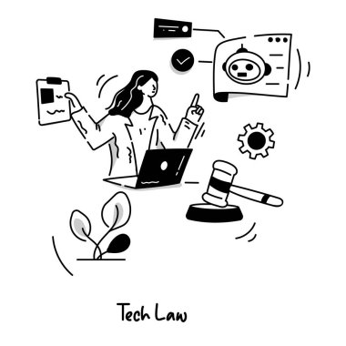 Web tasarımı için Tech Law vektör simgeleri kümesi