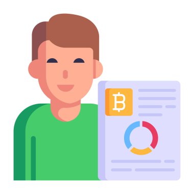 Kripto Para Raporu karikatür, vektör illüstrasyonu