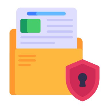 Dosya Koruma karikatürü, vektör illüstrasyonu