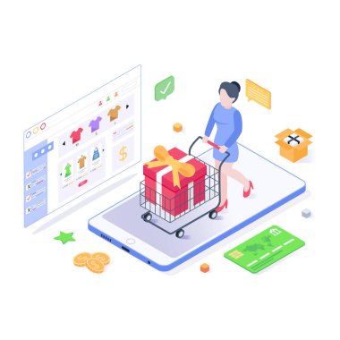 Mtrade karikatürü, vektör illüstrasyonu