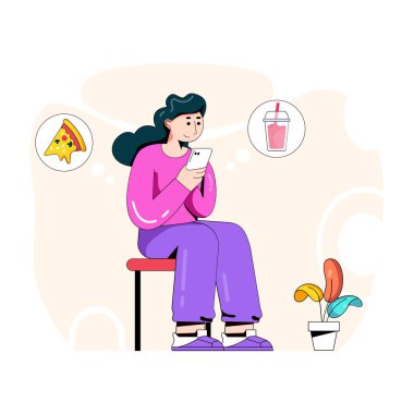 Gıda Ürünleri karikatürü, vektör illüstrasyonu