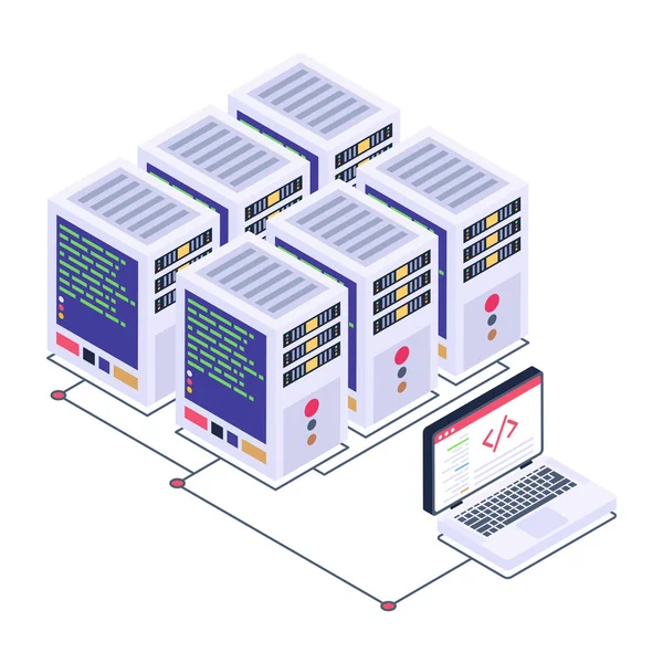 Serverruimte Icoon Database Concept Vector Illustratie Ontwerp — Stockvector