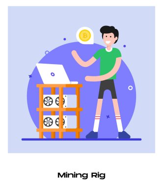 Maden Aracı karikatürü, vektör illüstrasyonu