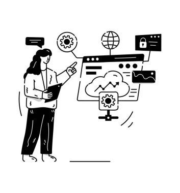 Bulut hesaplama. Ağ simgesi. vektör illüstrasyonu