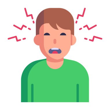 Öfke çizgi filmi, vektör illüstrasyonu