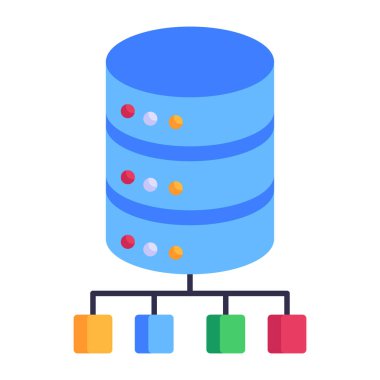 veritabanı. Web simgesi basit illüstrasyon