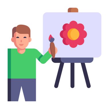 bir boyama vektörü çizimi yapan adam