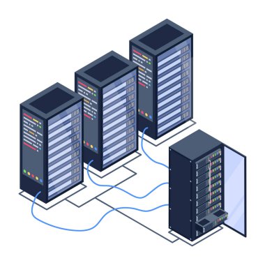 Veri merkezi. Web simgesi 