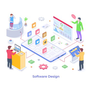 yazılım tasarımı konsept vektör çizimi