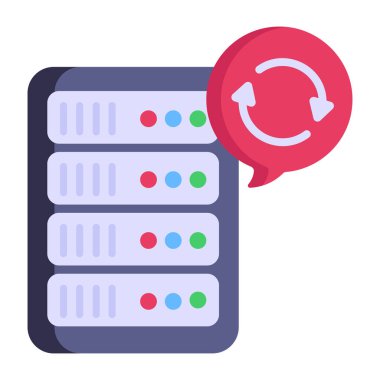 Veritabanı Güncelleme çizgi filmi, vektör illüstrasyonu