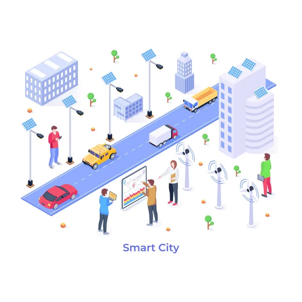 Smart City Concept Vector Illustration — Stock Vector