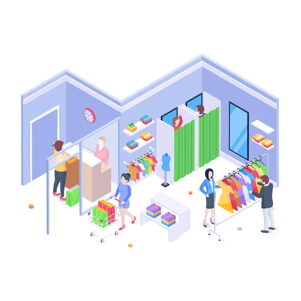 Clothing Store Vector Illustration — Stok Vektör