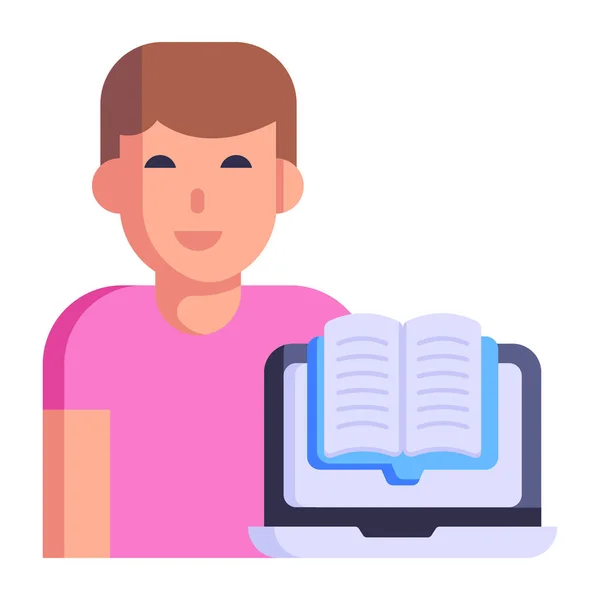 Diák Olvasás Könyv Vektor Illusztráció Tervezés — Stock Vector