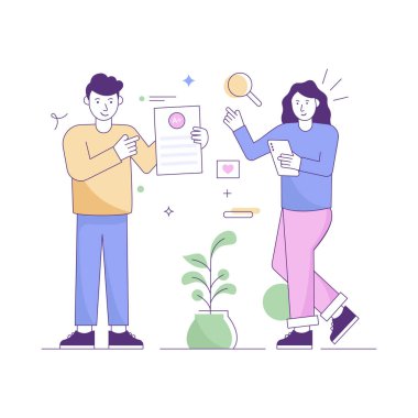 Not kağıdı karikatürü, vektör illüstrasyonu