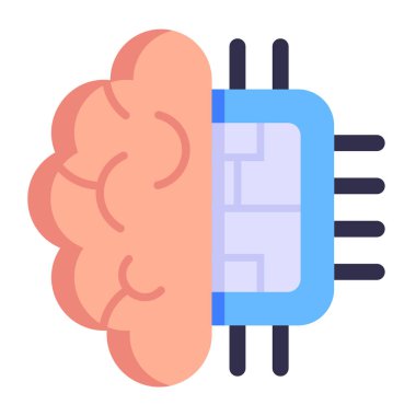 Yapay Zihin karikatürü, vektör illüstrasyonu