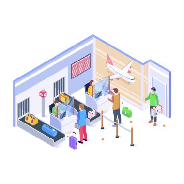 bagaj vektör illüstrasyonu kontrol edildi