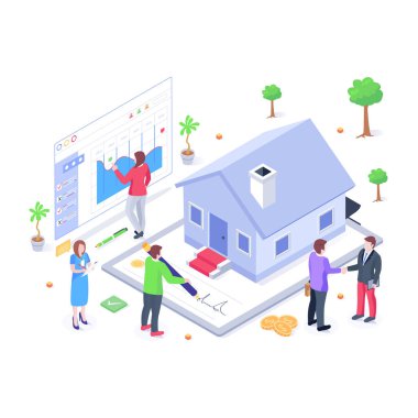 ipotek kavramı vektör çizim