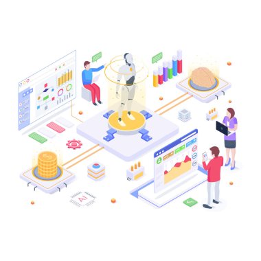 İş zeka kavramı vektör çizim