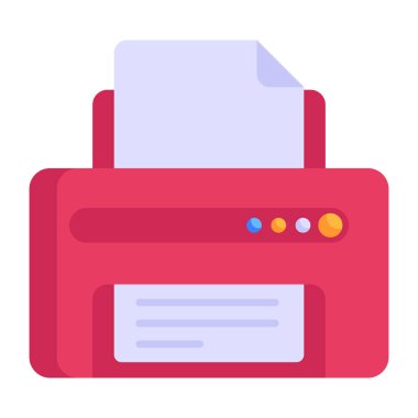 Beyaz arkaplan vektör illüstrasyonunda izole edilmiş yazıcı