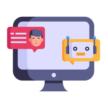 çevrimiçi robot sohbet konsept vektör çizimi