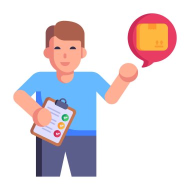 Bir pano vektör çizelgesi tutan adam