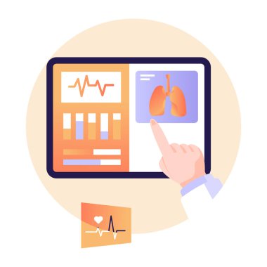 Pulmonoloji karikatürü, vektör çizimi