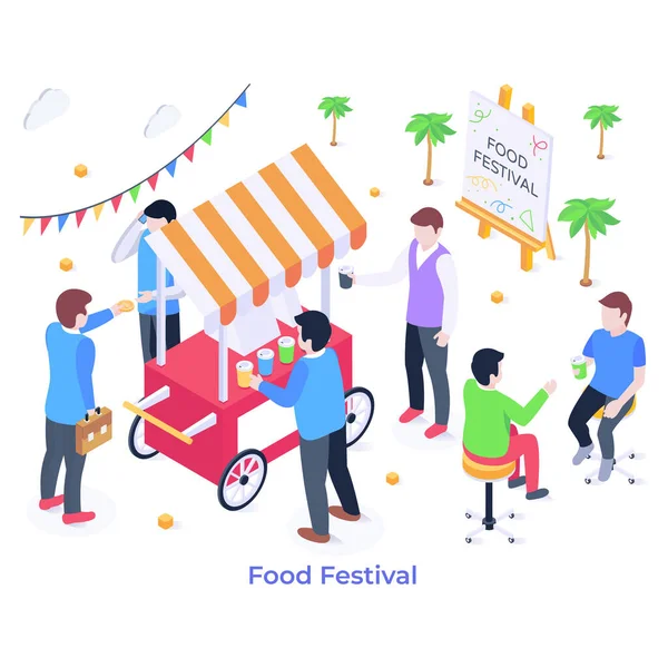 Food Festival Vector Illustration — ストックベクタ