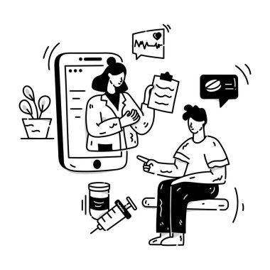 Sanal doktorun vektör çizimi