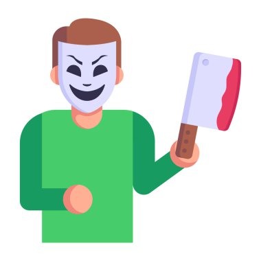 Kahrolası palyaço karikatürü, vektör çizimi. 