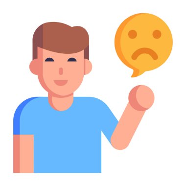 Negatif Düşünce karikatürü, vektör çizimi