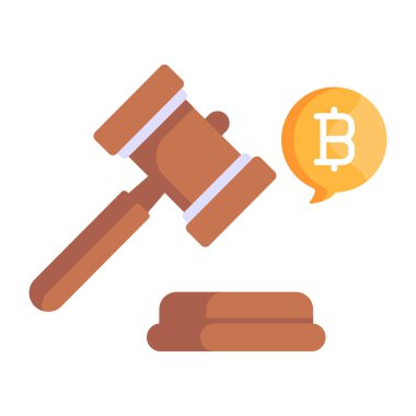 law concept with bitcoin icon, vector illustration 10 eps graphic.