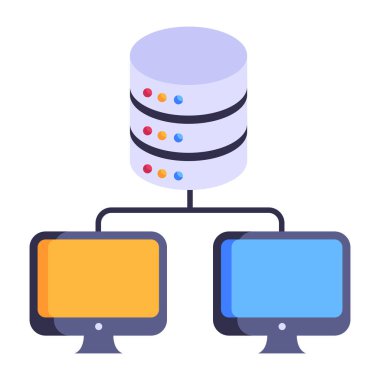 veritabanı. Web simgesi basit illüstrasyon