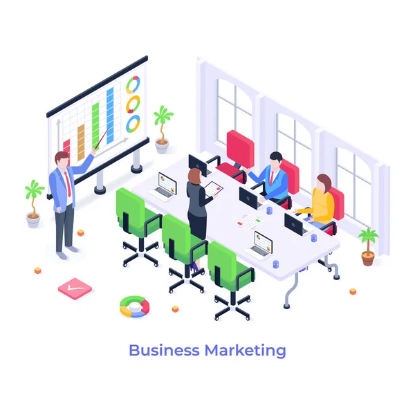 Ofis vektör illüstrasyon tasarımında çalışan iş adamları 