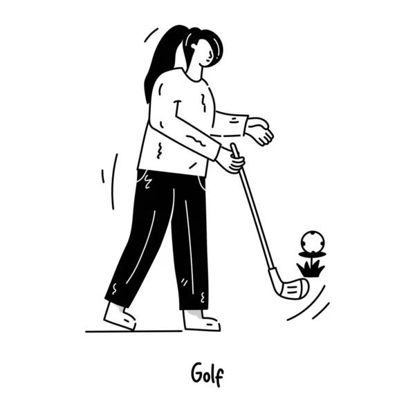 Golf Cartoon Illustrazione Vettoriale — Vettoriale Stock