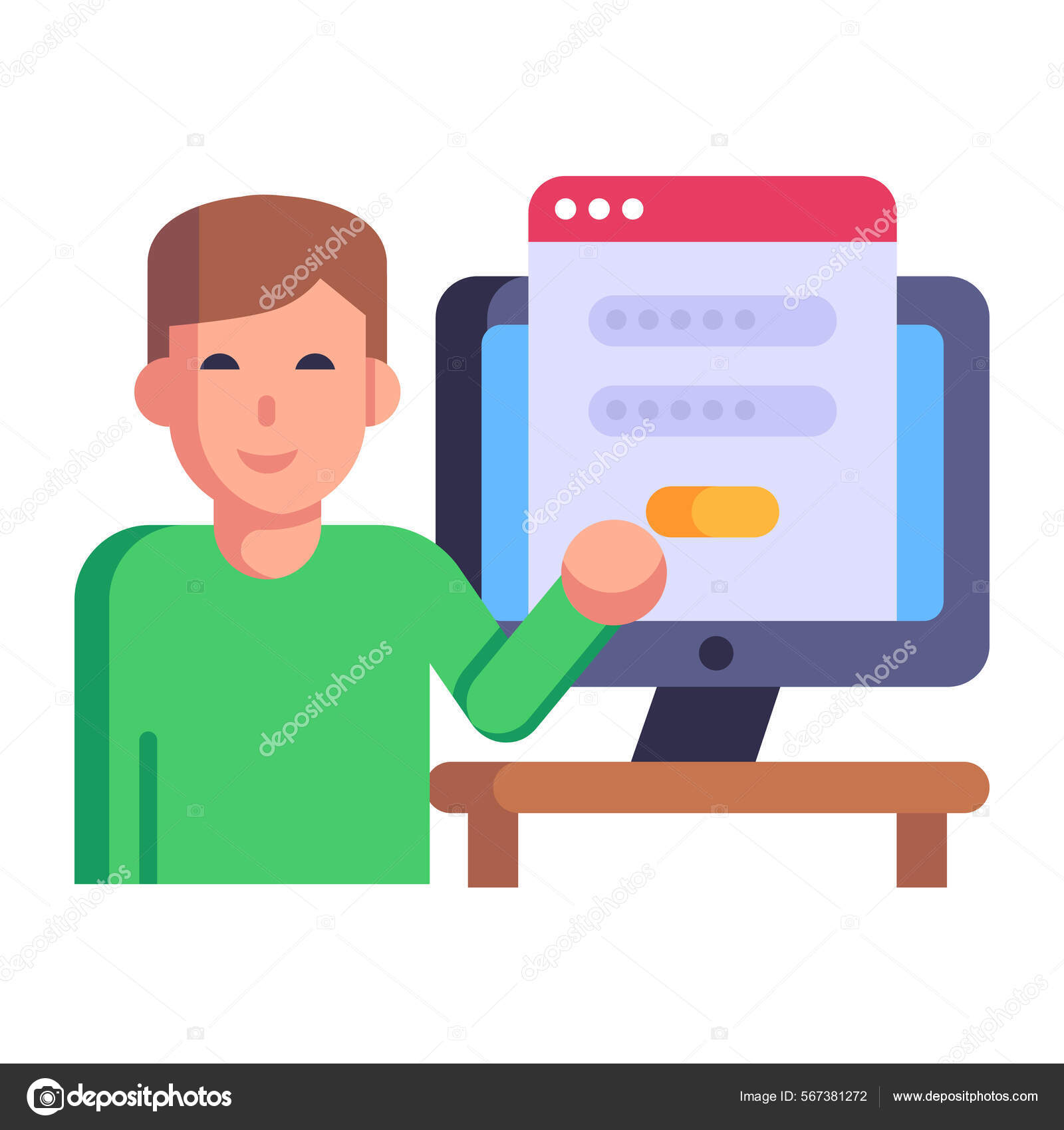 site Login Cartoon Vector Illustration Stock Vector Image by ©smashinghttps//admin