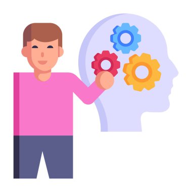 Zihin Geliştirme karikatürü, vektör illüstrasyonu