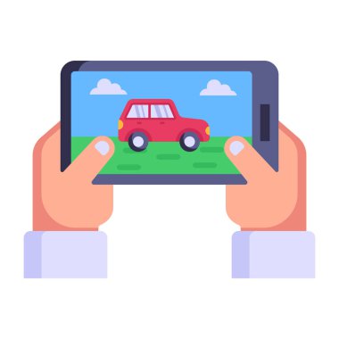 mobil telefon ile araba simgesi, vektör illüstrasyon tasarımı