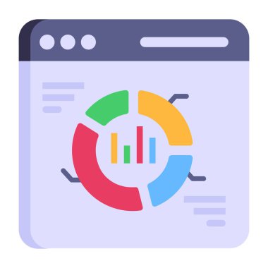 Analizler. Web simgesi basit illüstrasyon