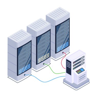 sunucu odası simgesi, veritabanı konsepti, vektör illüstrasyon tasarımı