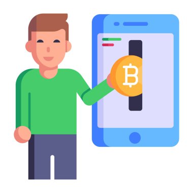 Mobil bankacılık. Basit tasarım. Bitcoin